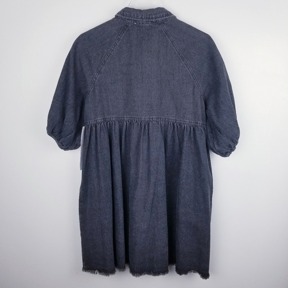 Fantastic Fawn Katy Washed Denim Babydoll Dress NWT - Picture 2 of 13